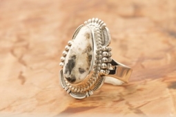 White Buffalo Turquoise Navajo Ring